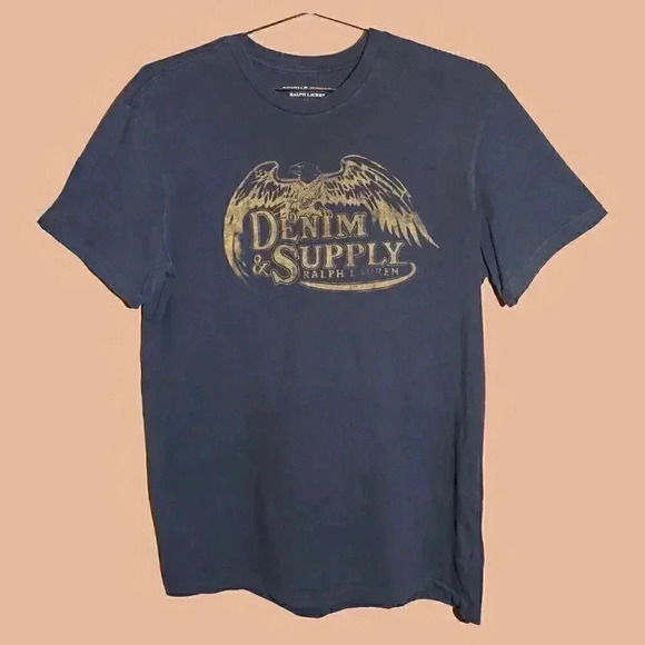 Ralph Lauren Eagle Western Crew Neck Short Sleeve Graphic Tee T-Shirt -‎ Medium - Picture 1 of 3